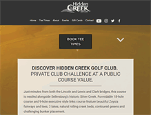 Tablet Screenshot of hiddencreekgolfclub.com